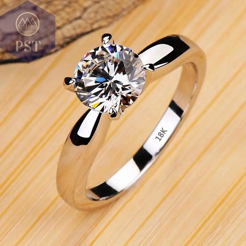 18K White Gold Zirconia Ring PST PS Tradings  PST PS Tradings 5-R128 PST PS Tradings 18K White Gold Zirconia Ring