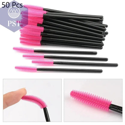 25/50pcs Disposable Eyelash Brush Eyelashes Extension Tools Silicone Gel Material Eyebrow Brushes Mascara Wands Applicator Women       PST PS Tradings