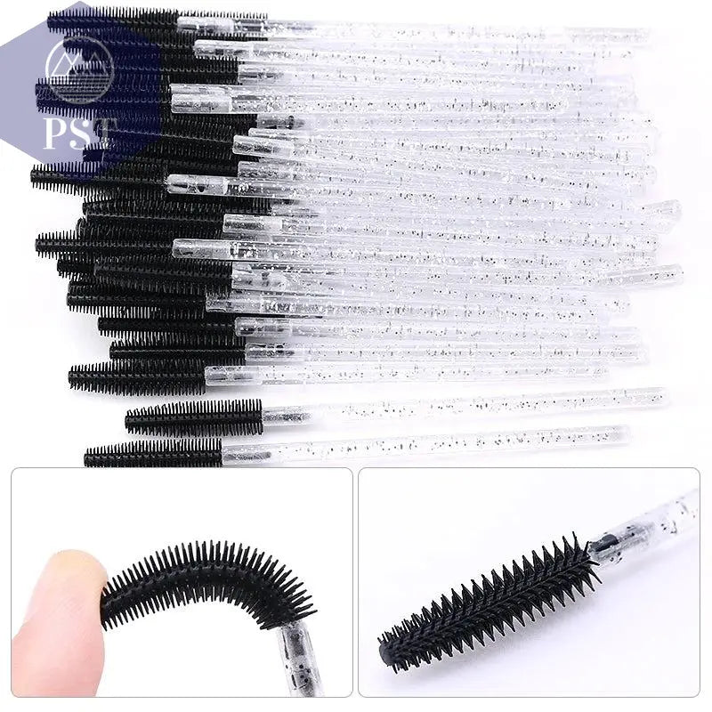 25/50pcs Disposable Eyelash Brush Eyelashes Extension Tools Silicone Gel Material Eyebrow Brushes Mascara Wands Applicator Women       PST PS Tradings