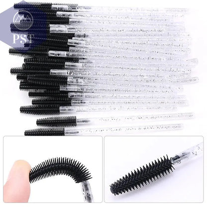 25/50pcs Disposable Eyelash Brush Eyelashes Extension Tools Silicone Gel Material Eyebrow Brushes Mascara Wands Applicator Women       PST PS Tradings
