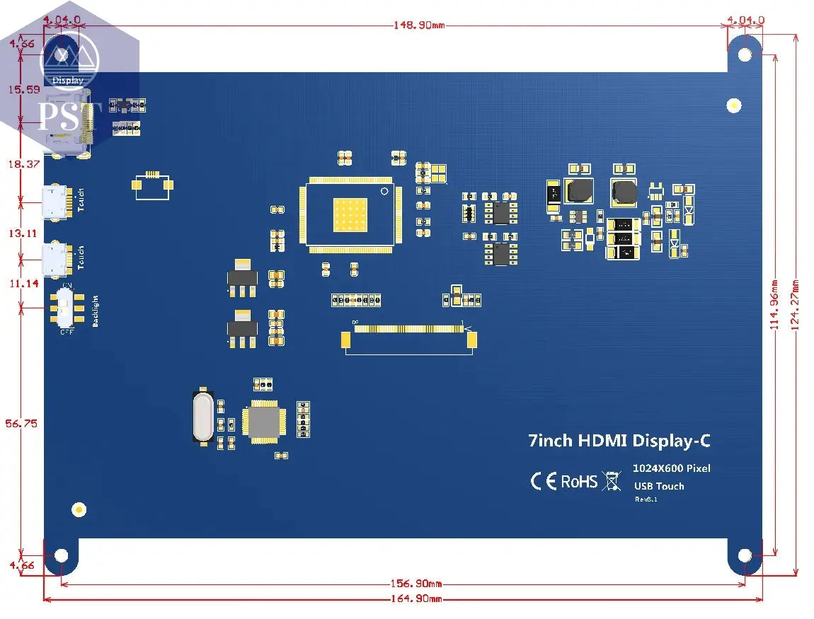 7-Zoll-Touchscreen Raspberry Pi 5 kapazitives HDMI-kompatibles TFT-LCD für Orange Pi 5 Plus 3B RPI 5 4B 3B+ PC Windows AIDA64  Computer & Office - Security & Protection - Video Surveillance - CCTV Accessories     PST PS Tradings