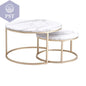Couchtisch Set Mit Marmorstruktur Für Wohnzimmer, Sofa, Seitlicher Runder Kaffee- Und Teetisch, 2-In-1-Kombinationsmöbel, Goldenes Weiß PST PS Tradings Tische PST PS Tradings 80Cm-And-60Cm PST PS Tradings Couchtisch Set Mit Marmorstruktur Für Wohnzimmer, Sofa, Seitlicher Runder Kaffee- Und Teetisch, 2-In-1-Kombinationsmöbel, Goldenes Weiß Tische