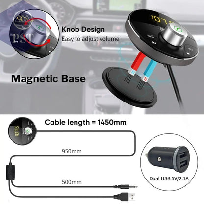 Deelife Bluetooth AUX Adapter in Car Handsfree Kit BT 5.0 Audio Receiver for Auto Phone Hands Free Carkit FM Transmitter - PST PS Tradings