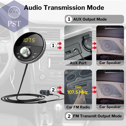 Deelife Bluetooth AUX Adapter in Car Handsfree Kit BT 5.0 Audio Receiver for Auto Phone Hands Free Carkit FM Transmitter - PST PS Tradings