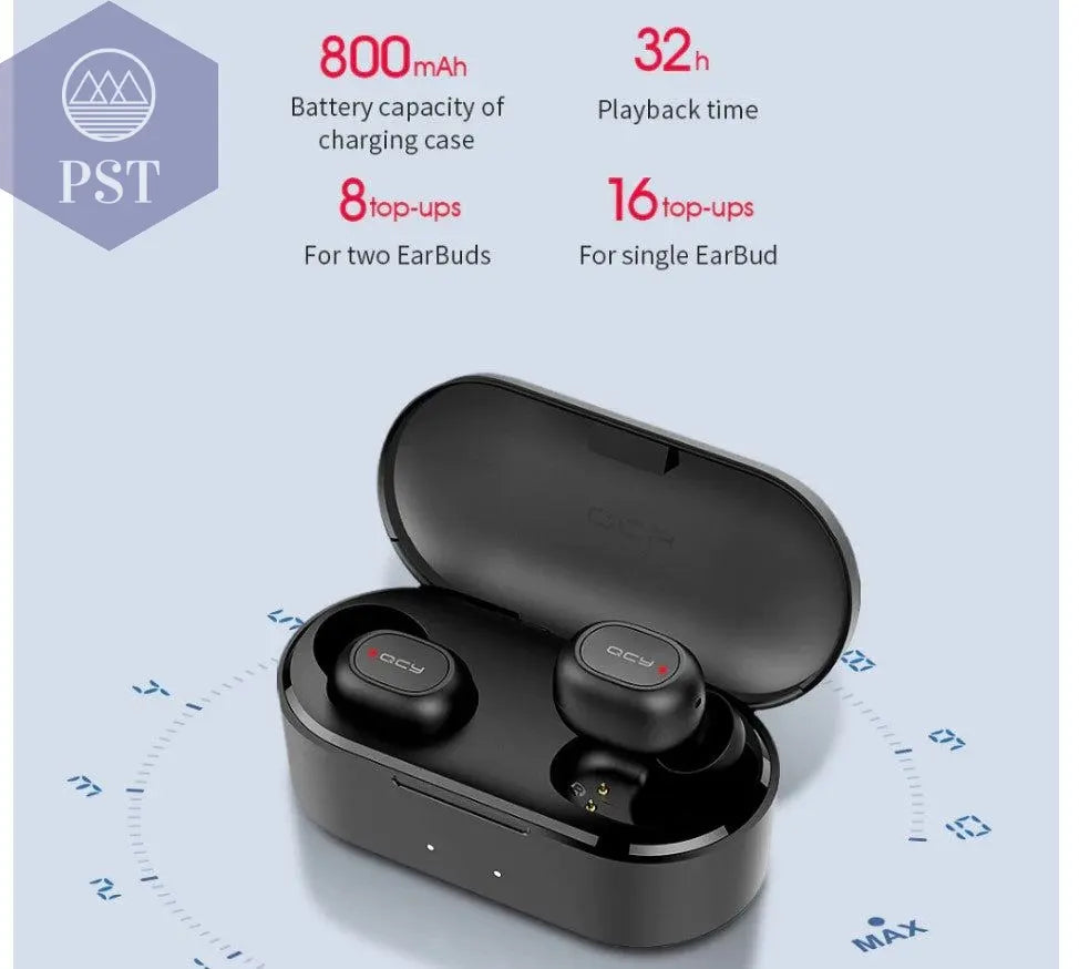 Dual Microphone Bluetooth Earphones with Charging Box       PST PS Tradings