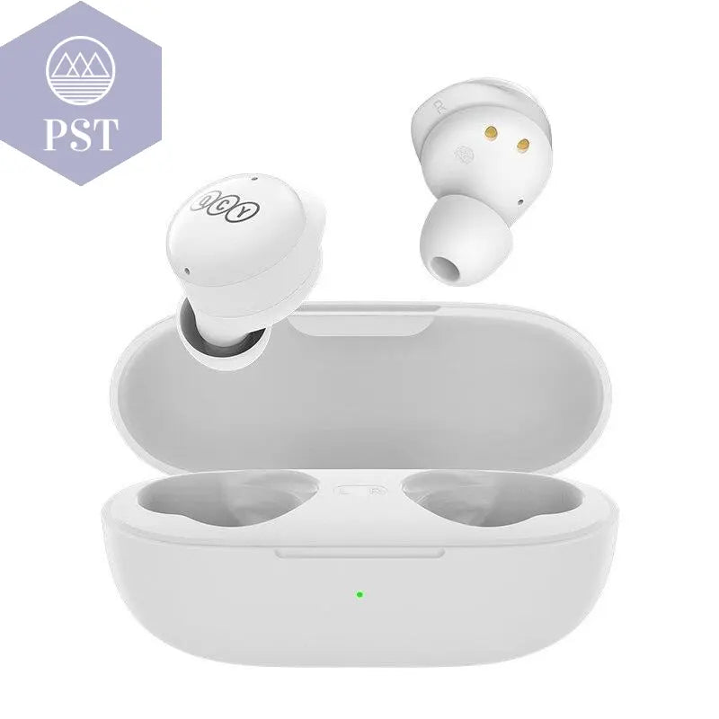 Dual Microphone Bluetooth Earphones with Charging Box      QCY-T17-White-China PST PS Tradings