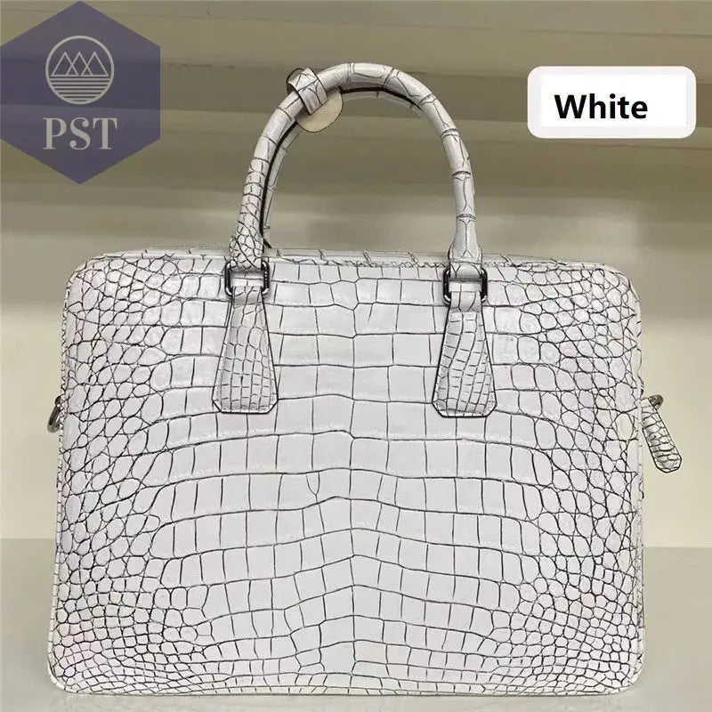 Echtes Krokodilleder Aktentasche mit Passcode PST PS Tradings  PST PS Tradings WHITE PST PS Tradings Echtes Krokodilleder Aktentasche mit Passcode