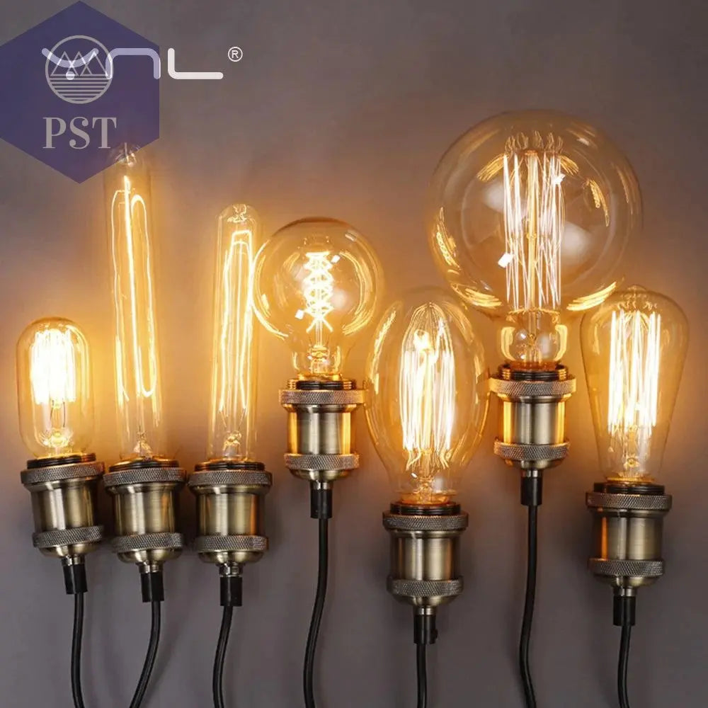 Edison Bulb E27 220V 40W ST64 A19 T45 G80 G95 G125 Incandescent Filament Bulb Lighting Retro Edison Light Bulb       PST PS Tradings