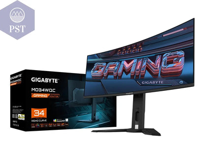 GIGABYTE MO34WQC 86,36cm 34Zoll OLED gaming monitor curved 3440x1440 WQHD 250 cdm2 175Hz 2xHDMI 2.1 1xDP 1.4 1xUSB C PST PS Tradings Display Monitor PST PS Tradings  PST PS Tradings