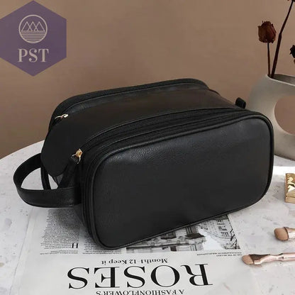 High appearance double zipper make-up bag large-capacity portable travel senior impression make-up brush wash-and-wash bag - PST PS Tradings