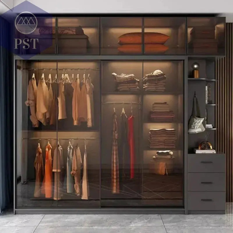 Kleiderschrank Modul Schrank Ankleide für Schlafzimmer Glasschrank PST PS Tradings Möbel PST PS Tradings  PST PS Tradings