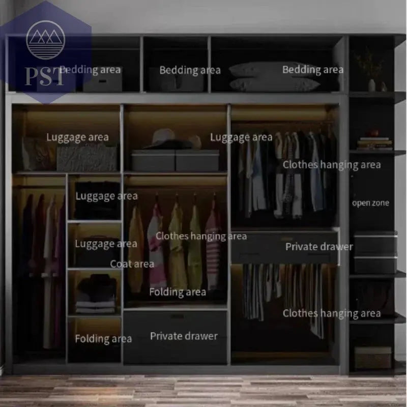 Kleiderschrank Modul Schrank Ankleide für Schlafzimmer Glasschrank PST PS Tradings Möbel PST PS Tradings  PST PS Tradings