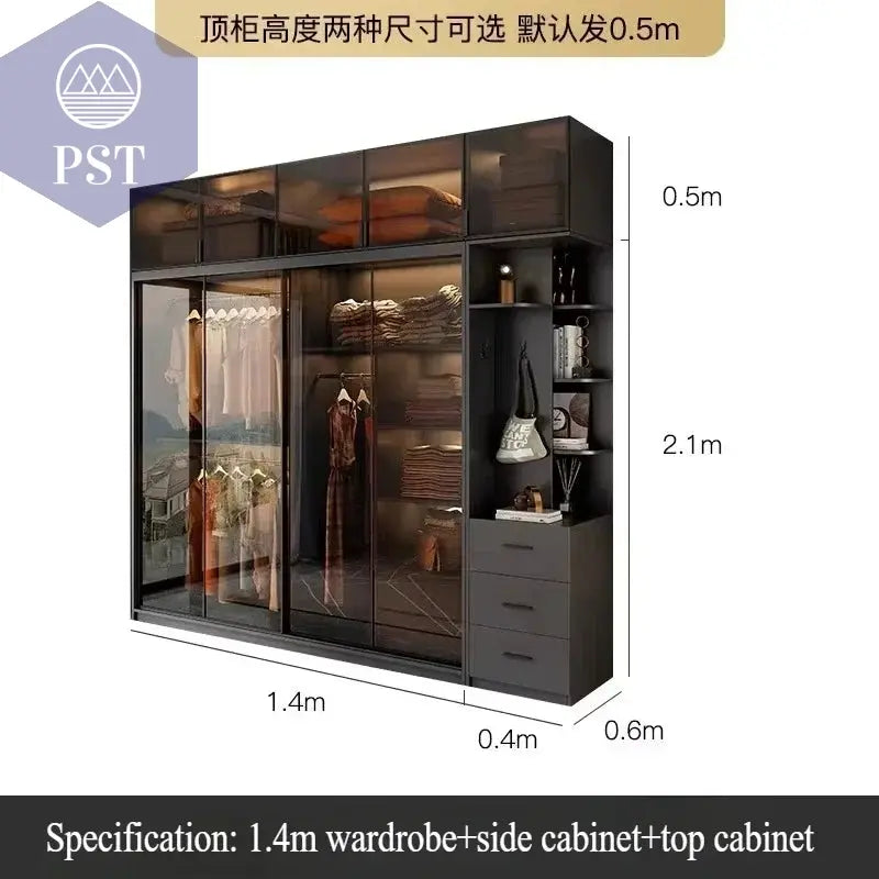 Kleiderschrank Modul Schrank Ankleide für Schlafzimmer Glasschrank PST PS Tradings Möbel PST PS Tradings  PST PS Tradings