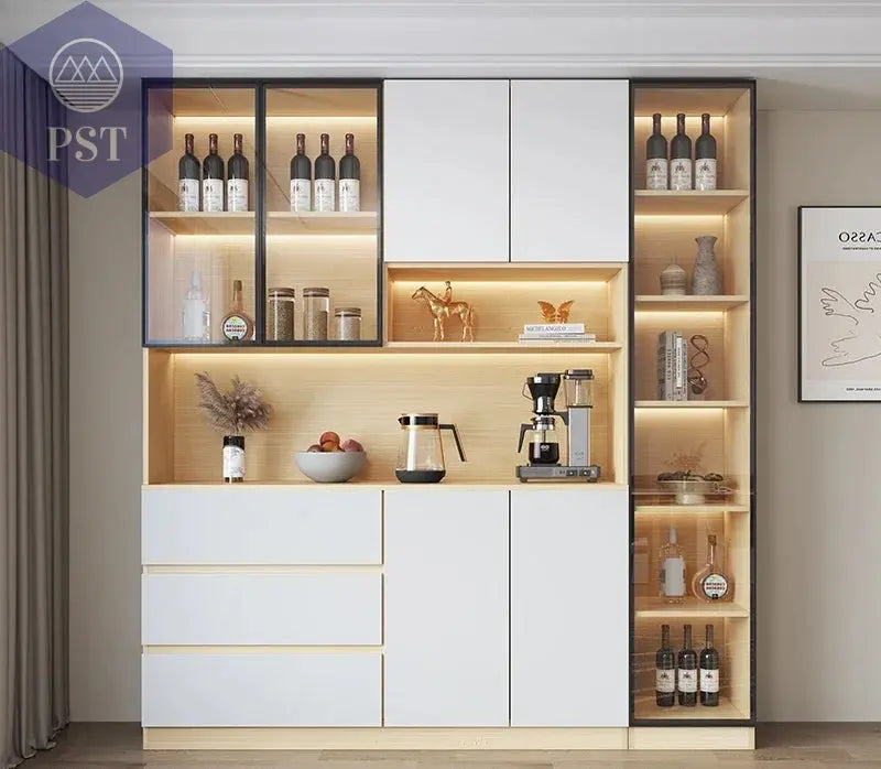 Moderne Wohnzimmerschrank mit Glastüren PST PS Tradings  PST PS Tradings 180x40x220cm-Style4 PST PS Tradings