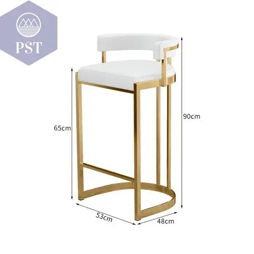 Premium Gold Barhocker Nordic Hochwertige italienische Rückenlehne Partystühle Rundes Kissen Bequeme Taburetes De Barmöbel       PST PS Tradings