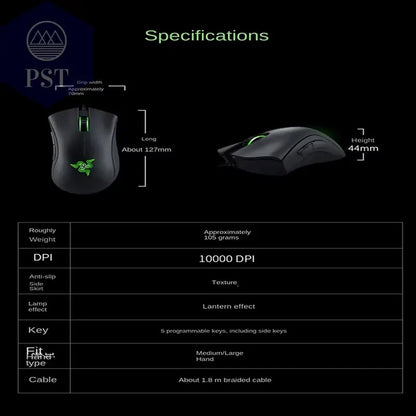 Razer Deathadder Essential Kabelgebundene Gaming Maus / Kabelgebundene Mäuse 6400 DPI 5 Unabhängige Tasten Für Laptop Gaming PC Computer Workstation PST PS Tradings  PST PS Tradings  PST PS Tradings