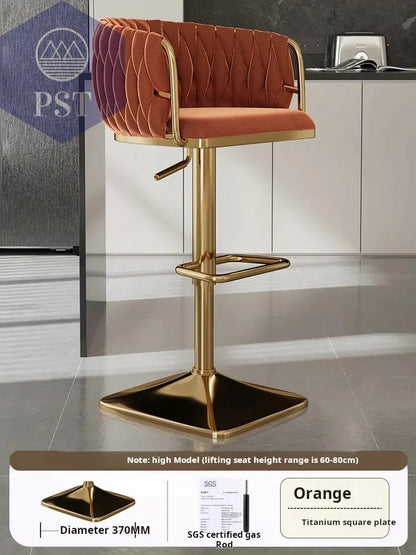 Samt Bar Stuhl Home Küche Hoch hocker Cafe Lift Drehstuhl Luxus Theken hocker moderner Bar stuhl mit Rückenlehnen möbeln       PST PS Tradings