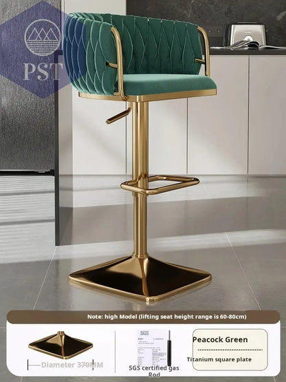 Samt Bar Stuhl Home Küche Hoch hocker Cafe Lift Drehstuhl Luxus Theken hocker moderner Bar stuhl mit Rückenlehnen möbeln       PST PS Tradings