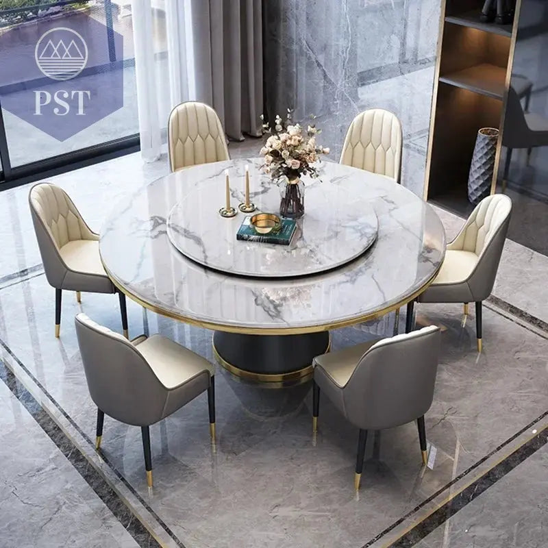Tische runder Esstisch Marmor Optik italienische Design Möbel PST PS Tradings Esstisch PST PS Tradings  PST PS Tradings