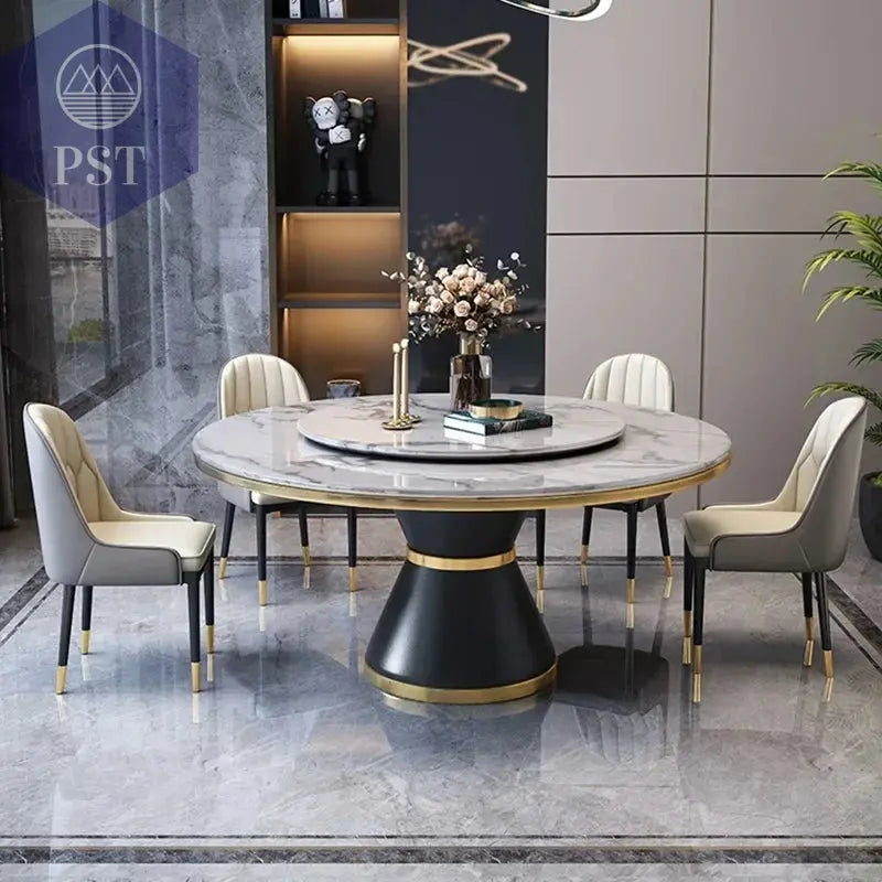 Tische runder Esstisch Marmor Optik italienische Design Möbel PST PS Tradings Esstisch PST PS Tradings  PST PS Tradings