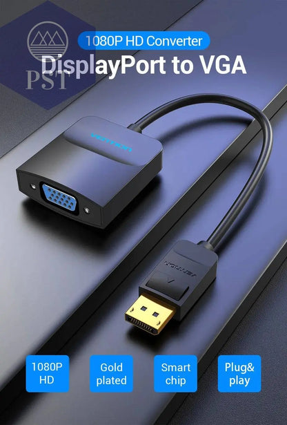 Vention Displayport to VGA Adapter 1080P Display Port Male to VGA Female Audio Converter for Projector HDTV DVDMonitor DP to VGA - Property & Safety Tradings