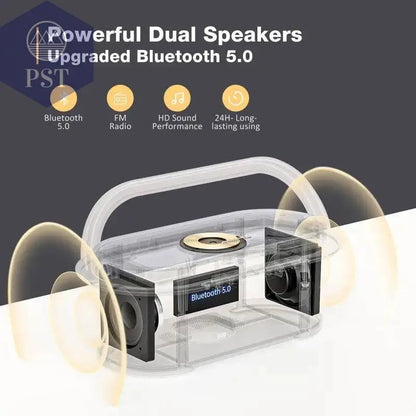 Wireless Fast Charge Digital Alarm Clock Bluetooth Speaker Snooze LED Display Bedroom Light Wireless Speaker Charging Stationr - Property & Safety Tradings