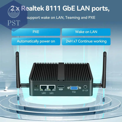 XCY Fanless Mini PC Intel Celeron J4125 2x GbE LAN 2x RS232 HDMI VGA Support WiFi 4G LTE Windows 10 Linux Industrial Computer       PST PS Tradings