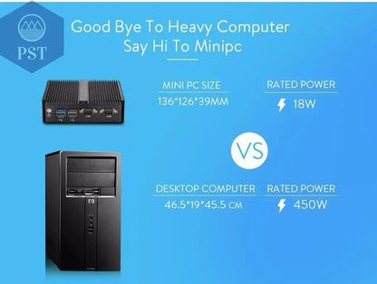 XCY Fanless Mini PC Intel Celeron J4125 2x GbE LAN 2x RS232 HDMI VGA Support WiFi 4G LTE Windows 10 Linux Industrial Computer       PST PS Tradings